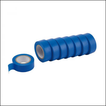 Draper 619 Insulation Tape to BSEN60454/Type2, 10m x 19mm, Blue (Pack of 8) - Code: 11915 - Pack Qty 1