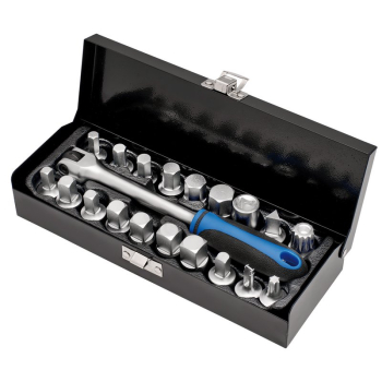 Draper ODSPS-12PC Oil Drain Sump Plug Key Set, 3/4 inch  Sq. Dr. (20 Piece) - Code: 12396 - Pack Qty 1