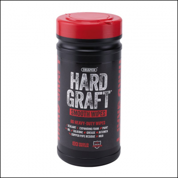 Draper HGW-SM80 Draper Hard Graft Multipurpose Smooth Wipes (Tub of 80) - Code: 12434 - Pack Qty 1