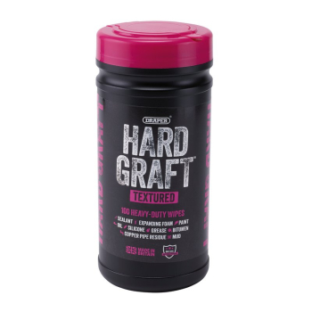 Draper HGW-TE100 Draper Hard Graft Multipurpose Textured Wipes (Tub of 100) - Code: 12435 - Pack Qty 1