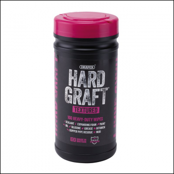 Draper HGW-TE100 Draper Hard Graft Multipurpose Textured Wipes (Tub of 100) - Code: 12435 - Pack Qty 1