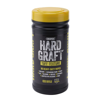Draper HGW-TU80 Draper Hard Graft Multipurpose Tuff-Texture Wipes (Tub of 80) - Code: 12436 - Pack Qty 1
