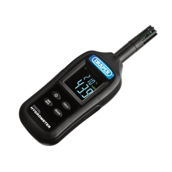 Draper 180-DH-1 Handheld Digital Hygrometer - Humidity and Temperature Meter, 0-100% RH and -20 to +70°C - Code: 12444 - Pack Qty 1