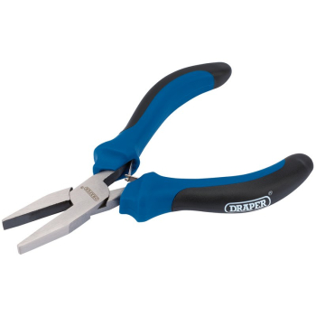 Draper MPFNSG Soft Grip Flat Nose Mini Pliers, 115mm - Code: 12536 - Pack Qty 1