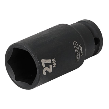 Draper HI-TORQ® Deep Impact Socket, 1/2 inch  Sq. Dr., 27mm - 410D-MM - Code: 12748 - Pack Qty 1