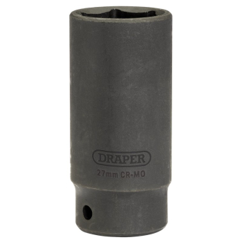 Draper 410D-MM Draper HI-TORQ® Deep Impact Socket, 1/2 inch  Sq. Dr., 27mm - Code: 12748 - Pack Qty 1