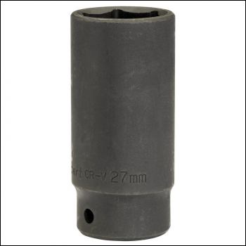 Draper 410D-MM Draper Expert HI-TORQ® Deep Impact Socket, 1/2 inch  Sq. Dr., 27mm - Code: 12748 - Pack Qty 1