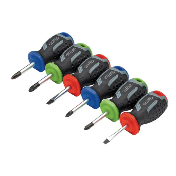 Draper 200/S2 Stubby Soft Grip Screwdriver Set (6 Piece) - Code: 13432 - Pack Qty 1