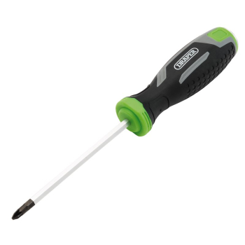 Draper 210/PZ Pound Thru Pozi Soft Grip Screwdriver, PZ1 x 100mm - Code: 13447 - Pack Qty 1