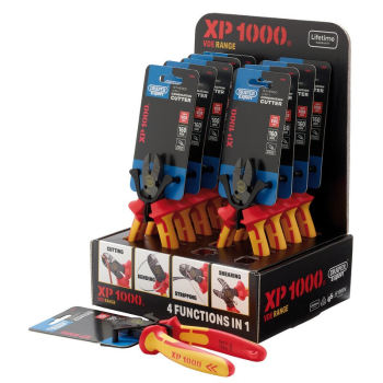 Draper XP1000/4-1/10PC XP1000® Counter Top Display of VDE 160mm 4-in-1 Tethered Combination Cutters (10 Piece) - Code: 13613 - Pack Qty 1