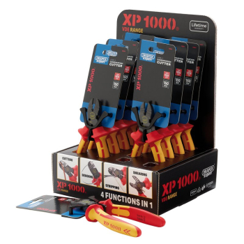 Draper XP1000/4-1/NT10 XP1000® Counter Top Display of VDE 160mm 4-in-1 Combination Cutters (10 Piece) - Code: 13614 - Pack Qty 1