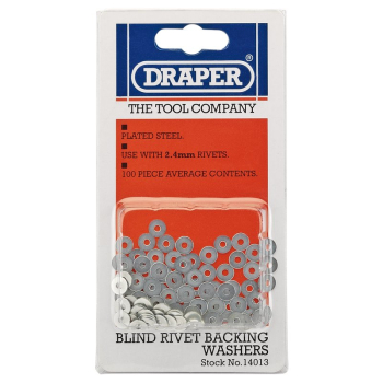 Draper RIV/W Rivet Backing Washers, 2.4mm (100 Piece) - Code: 14013 - Pack Qty 1
