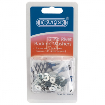 Draper RIV/W Rivet Backing Washers, 3.2mm (100 Piece) - Code: 14014 - Pack Qty 1