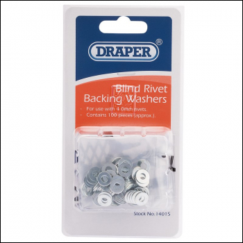 Draper RIV/W Rivet Backing Washers, 4mm (100 Piece) - Discontinued - Code: 14015 - Pack Qty 1