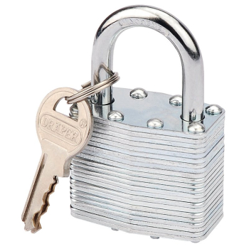 Draper LT100 Laminated Steel Padlock, 40 x 23mm - Code: 14020 - Pack Qty 1