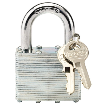 Draper LT100 Laminated Steel Padlock, 50 x 31mm - Code: 14021 - Pack Qty 1