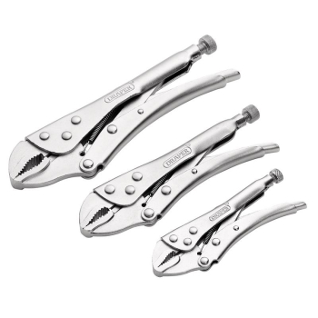 Draper 9006/3 Curved Jaw Self Grip Pliers Set (3 Piece) - Code: 14040 - Pack Qty 1