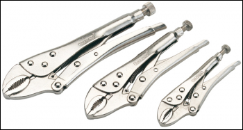 Draper 9006/3 Curved Jaw Self Grip Pliers Set (3 Piece) - Code: 14040 - Pack Qty 1