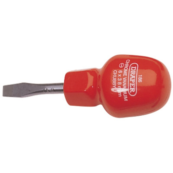 Draper 186 Plain Slot Cabinet Pattern Chubby Screwdriver, 6 x 38mm - Code: 14095 - Pack Qty 1