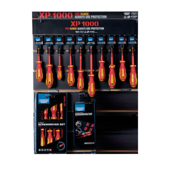 Draper XP1000/S/DRIVER XP1000® VDE Screwdriver Profile for Slat Wall and Toolbar (34 Piece) - Code: 14331 - Pack Qty 1