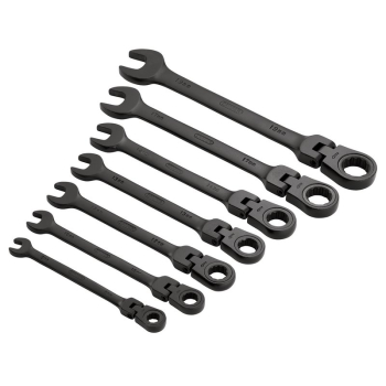 Draper 8230FMM/7/BK Flexible Head Ratcheting Metric Combination Spanner Set (7 Piece) - Code: 15087 - Pack Qty 1