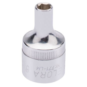 Draper 771-LM  6 Elora Hexagon Socket, 1/2 inch  Sq. Dr., 6mm - Code: 15295 - Pack Qty 1