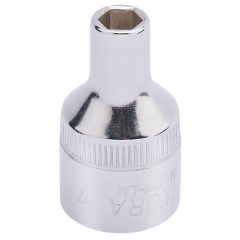 Draper 771-LM  7 Elora Hexagon Socket, 1/2 inch  Sq. Dr., 7mm - Code: 15296 - Pack Qty 1