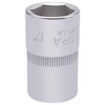 Draper 771-LM 17 Elora Hexagon Socket, 1/2 inch  Sq. Dr., 17mm - Code: 15306 - Pack Qty 1