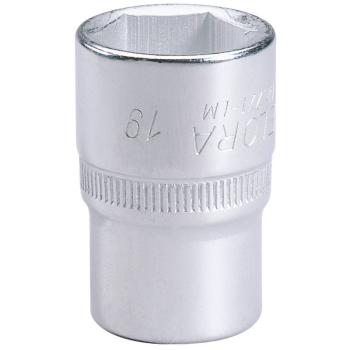 Draper 771-LM 19 Elora Hexagon Socket, 1/2 inch  Sq. Dr., 19mm - Code: 15308 - Pack Qty 1