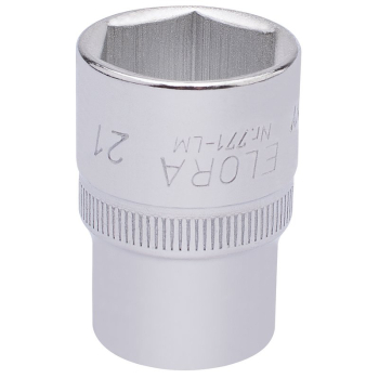 Draper 771-LM 21 Elora Hexagon Socket, 1/2 inch  Sq. Dr., 21mm - Code: 15310 - Pack Qty 1