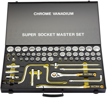 Draper 770-LSSMF Metric, Whitworth and Imperial Socket Set, 1/2 inch  Sq. Dr. (58 Piece) - Code: 15372 - Pack Qty 1