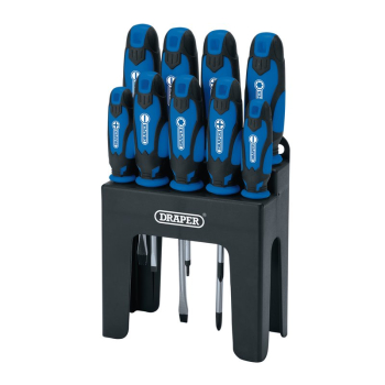 Draper 864/9/B Soft Grip Screwdriver Set, Blue (9 Piece) - Code: 15960 - Pack Qty 1