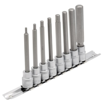 Draper D-HEX/8/100 Draper Expert Long Metric Hex. Socket Bit Set, 3/8 inch  Sq. Dr., 100mm (8 Piece) - Code: 16286 - Pack Qty 1