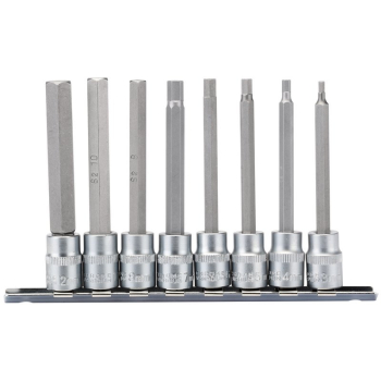 Draper D-HEX/8/100 Draper Expert Long Metric Hex. Socket Bit Set, 3/8 inch  Sq. Dr., 100mm (8 Piece) - Code: 16286 - Pack Qty 1