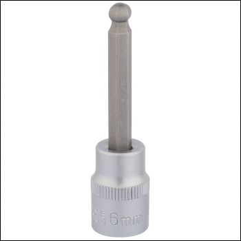 Draper D-HEX-BALL/B Ball End Hexagonal Socket Bits, 3/8 inch  Sq. Dr., 6mm - Code: 16289 - Pack Qty 1