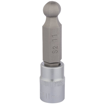 Draper D-HEX-BALL/B Ball End Hexagonal Socket Bits, 3/8 inch  Sq. Dr., 11mm - Code: 16294 - Pack Qty 1