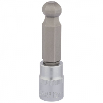 Draper D-HEX-BALL/B Ball End Hexagonal Socket Bits, 3/8 inch  Sq. Dr., 12mm - Code: 16295 - Pack Qty 1