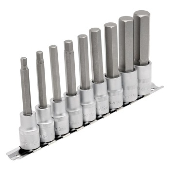 Draper H-HEX/9/100 Draper Expert Long Metric Hex. Socket Bit Set, 1/2 inch  Sq. Dr., 100mm (9 Piece) - Code: 16308 - Pack Qty 1