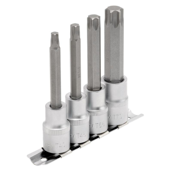 Draper T-TX/4/100 Draper Expert TX-STAR® Socket Bit Set, 1/2 inch  Sq. Dr. (4 Piece) - Code: 16331 - Pack Qty 1