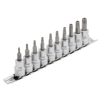 Draper D-TXT/10/55 Draper Expert TX-STAR® Security Socket Bit Set, 3/8 inch  Sq. Dr., 48mm (10 Piece) - Code: 16332 - Pack Qty 1