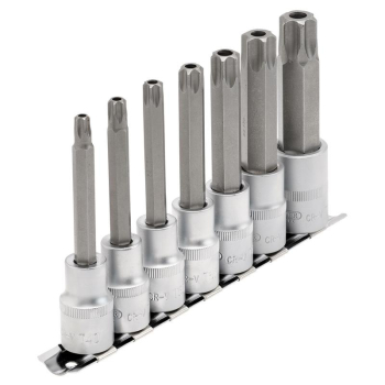 Draper H-TXT/7/100 Draper Expert TX-STAR® Security Socket Bit Set, 1/2 inch  Sq. Dr., 100mm (7 Piece) - Code: 16338 - Pack Qty 1
