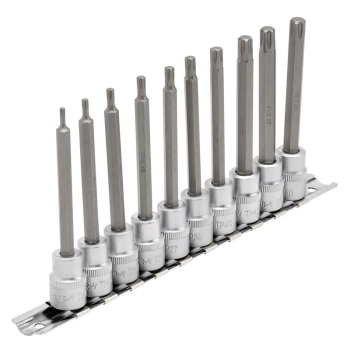 Draper D-TXP/10/100 Draper Expert TX-STAR® Plus Socket Bit Set, 3/8 inch  Sq. Dr., 100mm (10 Piece) - Code: 16340 - Pack Qty 1
