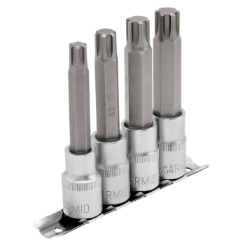 Draper H-RIBE/4/100 Draper Expert Ribe® Socket Bit Set, 1/2 inch  Sq. Dr. (4 Piece) - Code: 16345 - Pack Qty 1