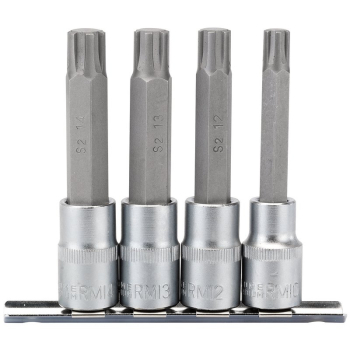 Draper H-RIBE/4/100 Ribe® Socket Bit Set, 1/2 inch  Sq. Dr. (4 Piece) - Code: 16345 - Pack Qty 1