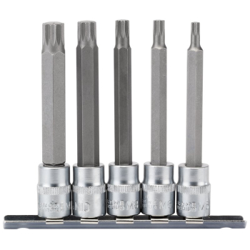Draper D-SPLINE/5/100 Spline Socket Bit Set, 3/8 inch  Sq. Dr. (5 Piece) - Code: 16349 - Pack Qty 1