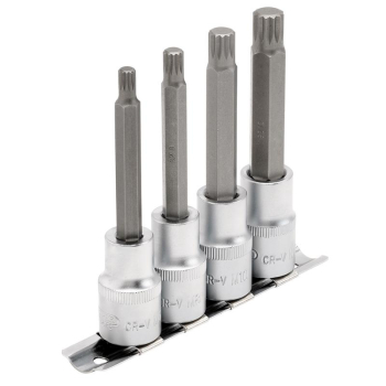 Draper H-SPLINE/4/100 Draper Expert Spline Socket Bit Set, 1/2 inch  Sq. Dr. (4 Piece) - Code: 16350 - Pack Qty 1