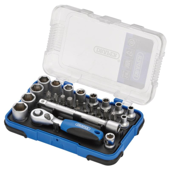 Draper BD25M Metric Socket Set, 1/4 inch  Sq. Dr. (25 Piece) - Code: 16354 - Pack Qty 1