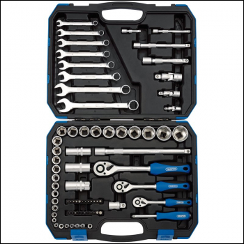 Draper TKD75M Metric Tool Kit, 1/4 inch , 3/8 inch  and 1/2 inch  Sq. Dr. (75 Piece) - Code: 16364 - Pack Qty 1