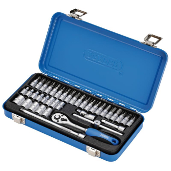 Draper BD38M/MT Metric Socket Set in Metal Case, 1/4 inch  Sq. Dr. (38 Piece) - Code: 16366 - Pack Qty 1