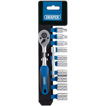 Draper BD12M/PR Metric Socket and Ratchet Set, 1/4 inch  Sq. Dr. (12 Piece) - Code: 16369 - Pack Qty 1